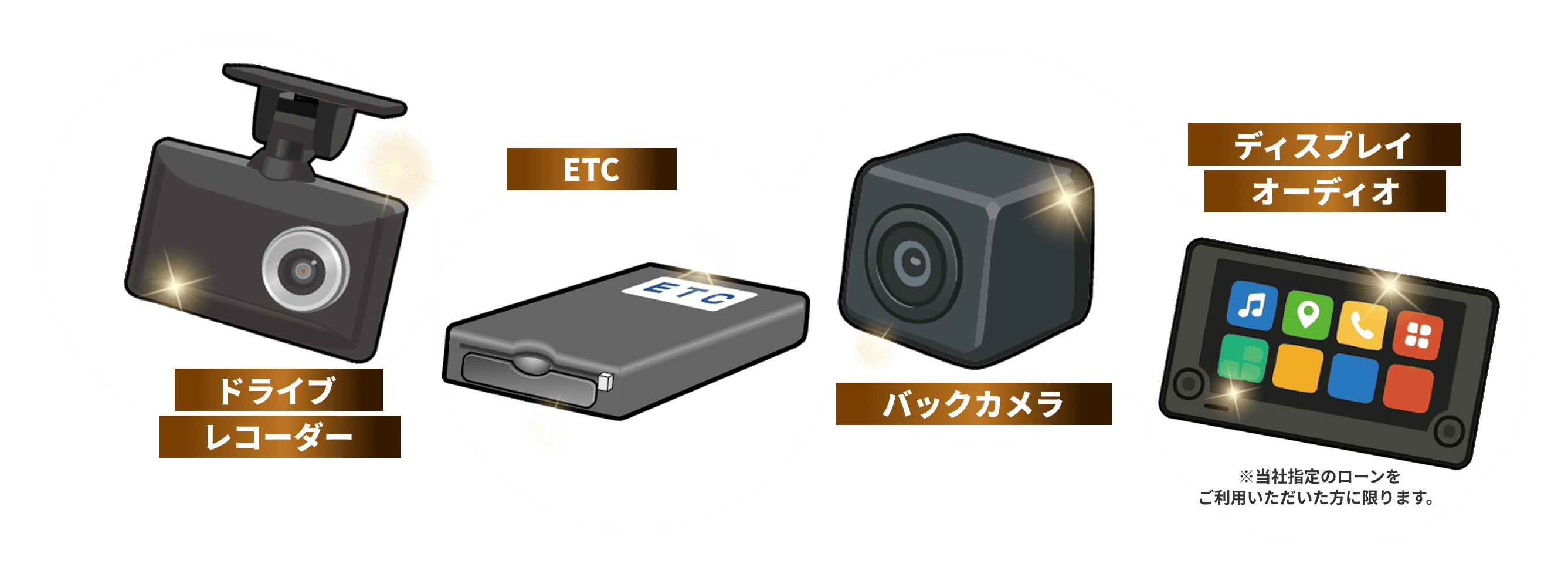 ドライブレコーダー ETC バックカメラ ディスプレイオーディオ ※当社指定のローンをご利用いただいた方に限ります。